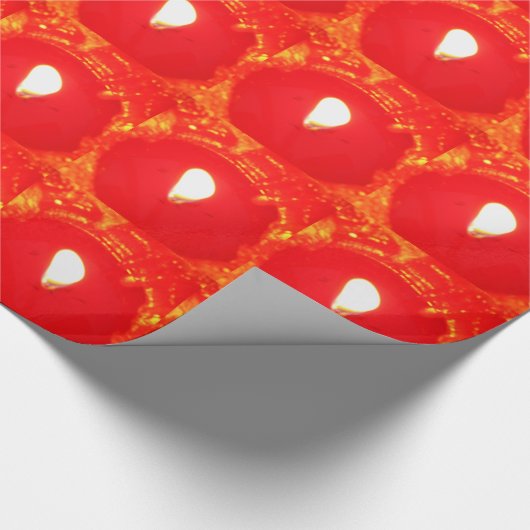 Rode kaarslicht, vlam, kaars, kerstliefde cadeaupapier (Hoek)