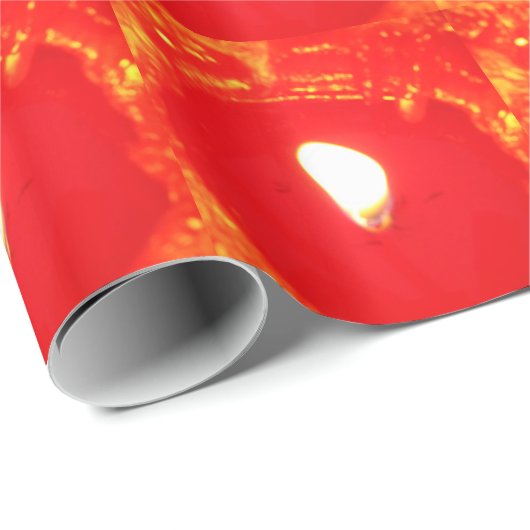 Rode kaarslicht, vlam, kaars, kerstliefde cadeaupapier (Rol Hoek)