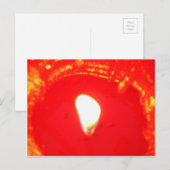 Rode kaarslicht, vlam, kaars, kerstliefde feestdagenkaart (Voorkant / Achterkant)