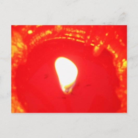 Rode kaarslicht, vlam, kaars, kerstliefde feestdagenkaart (Voorkant)