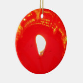 Rode kaarslicht, vlam, kaars, kerstliefde keramisch ornament (Rechts)