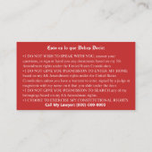 Rode Kaart - Kaart voor immigratierechten Visitekaartje (Achterkant)