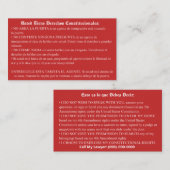 Rode Kaart - Kaart voor immigratierechten Visitekaartje (Voorkant / Achterkant)