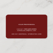 Rode kaart met handgeschreven naam contactkaartje (Achterkant)