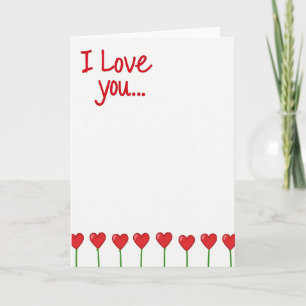 Rode kaart met I Love You-harten