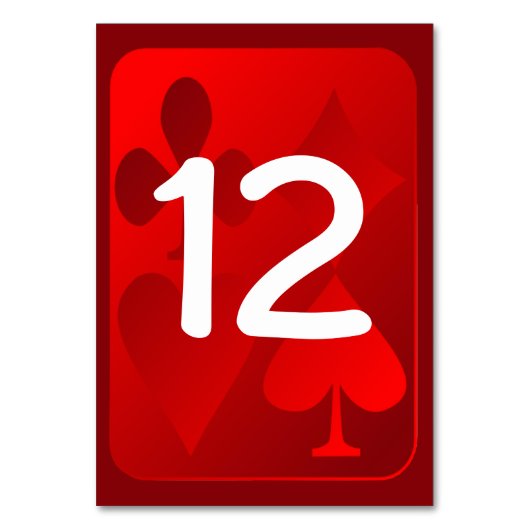 Rode Kaart Suits Aangepaste Trouwtafel Nummer (Achterkant)