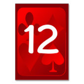 Rode Kaart Suits Aangepaste Trouwtafel Nummer (Voorkant)