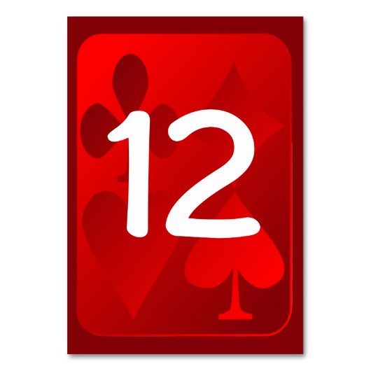 Rode Kaart Suits Aangepaste Trouwtafel Nummer (Voorkant)