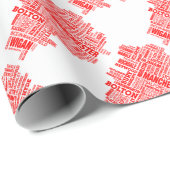 Rode kaart van Greater Manchester Cadeaupapier (Rol Hoek)