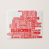 Rode kaart van Greater Manchester Legpuzzel (Horizontaal)