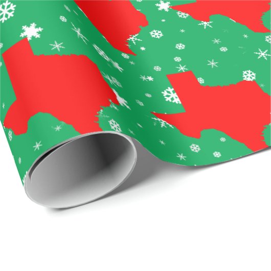 Rode kaart van Texas Pattern Kerstmis Cadeaupapier (Rol Hoek)