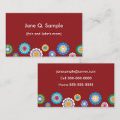 Rode kaart voor mammie contactkaartje (Voorkant / Achterkant)