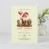 Rode kabouter baby shower kaart (Staand voorkant)