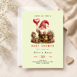 Rode kabouter baby shower kaart