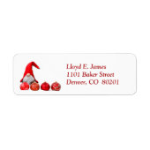 Rode Kabouter Kerst Retouradres Etiket (Voorkant)
