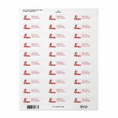 Rode Kabouter Kerst Retouradres Etiket (Full Sheet)