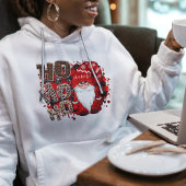Rode Kabouter Luipaardprint Kerstman Moderne Kerst Hoodie
