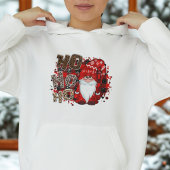Rode Kabouter Luipaardprint Kerstman Moderne Kerst Hoodie
