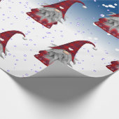 Rode kabouters patroon cadeaupapier (Hoek)