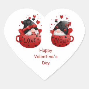 Rode kabouters Schattig Whimsical Aandoenlijke Val Hart Sticker