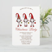 Rode kabouters Sneeuwvlokken Kerstfeest Kaart (Staand voorkant)