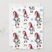 Rode kabouters Sneeuwvlokken Kerstfeest Kaart (Achterkant)