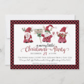 Rode kabouters Waterverf Merry Little Christmas Pa Feestdagenkaart (Voorkant)