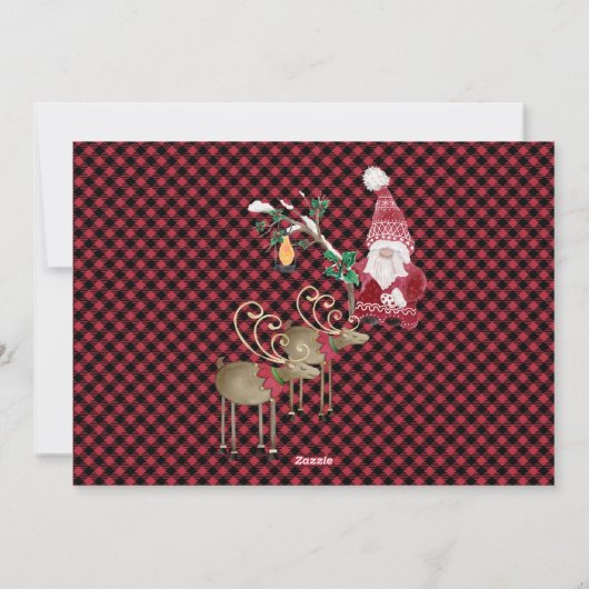 Rode kabouters Waterverf Merry Little Christmas Pa Feestdagenkaart (Achterkant)