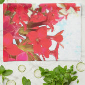 Rode Kalanchoe Bloemen Theedoek (Gevouwen)