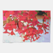 Rode Kalanchoe Bloemen Theedoek (Horizontaal)