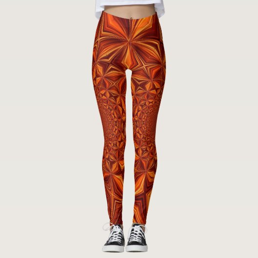 Rode Kaleidoscoop Digitale Kunst Patroon-28503 Leggings (Voorkant)