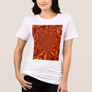 Rode Kaleidoscoop Digitale Kunst Patroon-28503 Tri-Blend Shirt