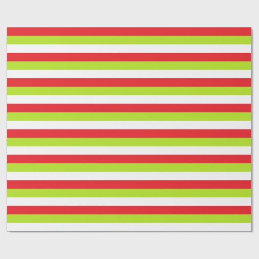 Rode, kalkgroene en witte strepen cadeaupapier (Vlak)