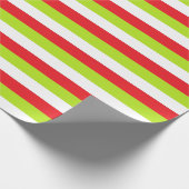 Rode, kalkgroene en witte strepen cadeaupapier (Hoek)