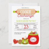 Rode kalkoen besprenkelde kerstkoekjes uitwisselin kaart (Voorkant)