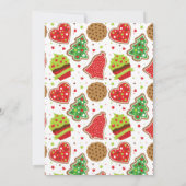 Rode kalkoen besprenkelde kerstkoekjes uitwisselin kaart (Achterkant)