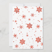 Rode kalligrafie Foto Snowflake Kerstmis Kaart (Achterkant)