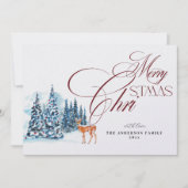 Rode kalligrafie kerstkaart kaart (Voorkant)