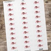 Rode kalligrafie script foto liefde etiket