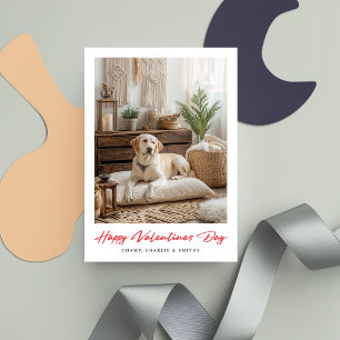 Rode kalligrafie Valentijnsdag Dog 2 Fotokaart Feestdagenkaart