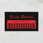 Rode kam logo haar stylist visitekaartje template (Voorkant)