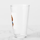 Rode kam over Dachshund Bier Glas (Links)