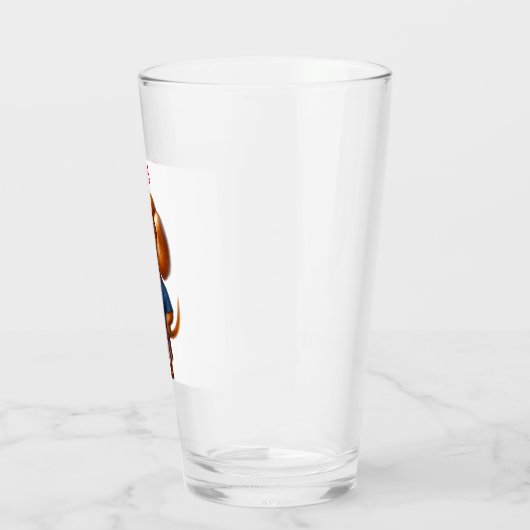 Rode kam over Dachshund Bier Glas (Links)