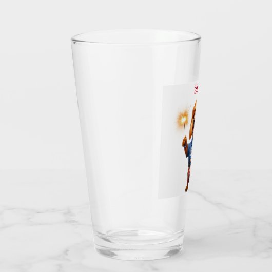 Rode kam over Dachshund Bier Glas (Rechts)