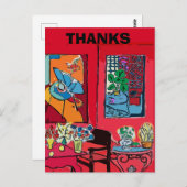 Rode kamer met zwarte kat briefkaart (Voorkant / Achterkant)