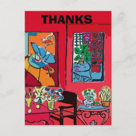 Rode kamer met zwarte kat briefkaart