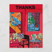 Rode kamer met zwarte kat briefkaart (Voorkant)