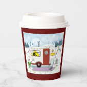 Rode kamp chique papier beker (Achterkant)