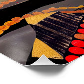 Rode kangoeroe in Aboriginal Dot Art Style Perfect Poster (Hoek)