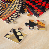 Rode Kangoeroe in Aborigines Stippenkunststijl Legpuzzel (Zijkant)
